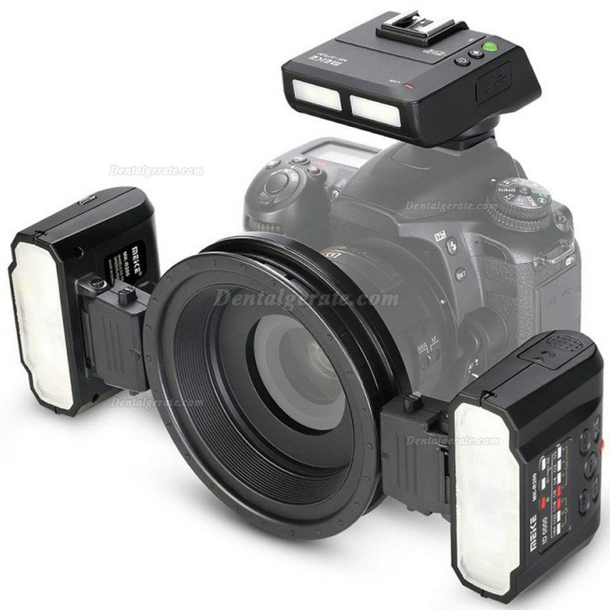 Doppelkopf-Blitz Nikon Canon Macro Dental SLR-Kamera f&uuml;r Dental-Makrofotografie